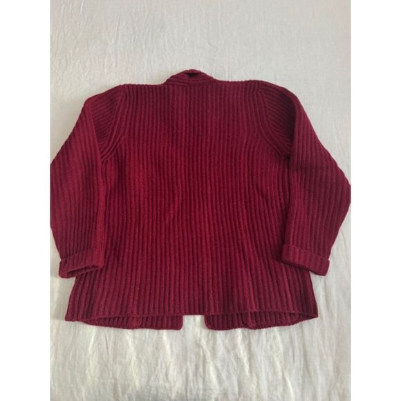 Vintage L.L.Bean 100% Wool Women's Cardigan, Maroon, Large. - Picture 2 of 6